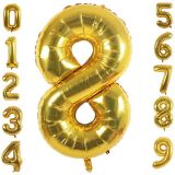 Patladı Gitti 32-34 inç 82 cm 8 Sekiz Rakam Gold Folyo Balon