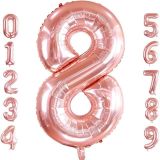Patladı Gitti 32-34 inç 82 cm 8 Sekiz Rakam Rose Gold Folyo Balon