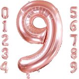 Patladı Gitti 32-34 inç 82 cm 9 Dokuz Rakam Rose Gold Folyo Balon