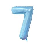 Patladı Gitti 32 inç 76-82 cm 7 Rakam Bebe Mavisi Folyo Balon