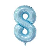 Patladı Gitti 32 inç 76-82 cm 8 Rakam Bebe Mavisi Folyo Balon