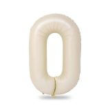 Patladı Gitti 34 inç 76-82 cm 0 Rakam Krem Folyo Balon