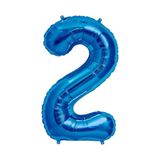 Patladı Gitti 34 inç 76-82 cm 2 Rakam Mavi Folyo Balon