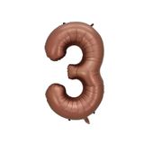 Patladı Gitti 34 inç 76-82 cm 3 Rakam Karamel Folyo Balon
