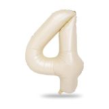 Patladı Gitti 34 inç 76-82 cm 4 Rakam Krem Folyo Balon