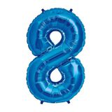 Patladı Gitti 34 inç 76-82 cm 8 Rakam Mavi Folyo Balon