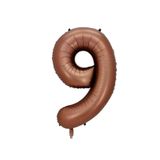 Patladı Gitti 34 inç 76-82 cm 9 Rakam Karamel Folyo Balon