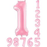 Patladı Gitti 34 inç 76 cm 1 Bir Rakam Pembe Folyo Balon