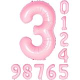 Patladı Gitti 34 inç 76 cm 3 Üç Rakam Pembe Folyo Balon