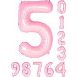 Patladı Gitti 34 inç 76 cm 5 Beş Rakam Pembe Folyo Balon