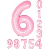 Patladı Gitti 34 inç 76 cm 6 Altı Rakam Pembe Folyo Balon