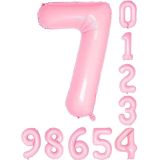 Patladı Gitti 34 inç 76 cm 7 Yedi Rakam Pembe Folyo Balon