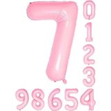 Patladı Gitti 34 inç 76 cm 7 Yedi Rakam Pembe Folyo Balon