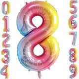 Patladı Gitti 34 inç 76 cm 8 Sekiz Rakam Gökkuşağı Folyo Balon