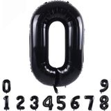 Patladı Gitti 34 inç 82 cm 0 Siyah Rakam Folyo Balon