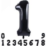 Patladı Gitti 34 inç 82 cm 1 Siyah Rakam Folyo Balon
