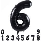 Patladı Gitti 34 inç 82 cm 6 Siyah Rakam Folyo Balon