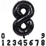 Patladı Gitti 34 inç 82 cm 8 Siyah Rakam Folyo Balon