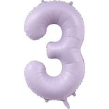 Patladı Gitti 40 inç 100 cm 3 Rakam Lila Folyo Balon