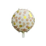 Patladı Gitti 45 cm Kahverengi Gold Puantiyeli Yuvarlak Folyo Balon