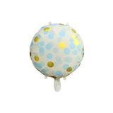Patladı Gitti 45 cm Mavi Gold Puantiyeli Yuvarlak Balon