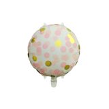 Patladı Gitti 45 cm Pembe Gold Puantiyeli Yuvarlak Folyo Balon