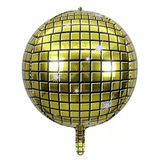 Patladı Gitti 4D Buyuk Boy Gold Disco Kure Folyo Balon 22" Inc