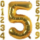 Patladı Gitti 5 Beş Rakam Gold Folyo Balon 34" Inc 76 cm