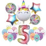 Patladı Gitti 5 Yaş Gökkuşağı Konsepti Unicorn Temalı Doğum Günü Parti Kutlama Seti