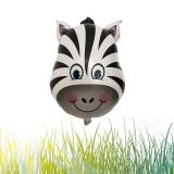 Patladı Gitti 55 cm 22 inç Safari Kafa Zebra Folyo Balon