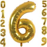 Patladı Gitti 6 Altı Rakam Gold Folyo Balon 34" Inc 76 cm