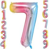 Patladı Gitti 7 Rakam 32 inc 80 cm Gokkusagı Folyo Balon