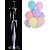 Patladı Gitti 7'li Balon Standı ve 10 Adet Karışık Makaron Balon Set - Renkli