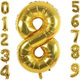 Patladı Gitti 8 Sekiz Rakam Gold Folyo Balon 34" Inc 76 cm