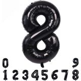 Patladı Gitti 8 Sekiz Siyah Rakam Folyo Balon 34" Inc 82 cm