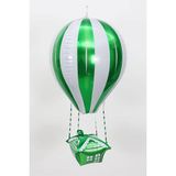 Patladı Gitti 88-28 cm Yeşil Beyaz 22 inç Uçan Balon Temalı Folyo Balon