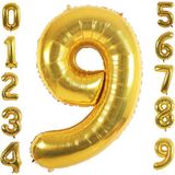Patladı Gitti 9 Dokuz Rakam Gold Folyo Balon 34" Inc 76 cm