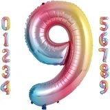 Patladı Gitti 9 Rakam 32 inc 80 cm Gokkusagı Folyo Balon