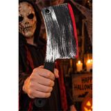 Patladı Gitti Cadılar Bayramı Kanlı Satır Bıçağı 40 cm – Plastik Halloween Kostüm Aksesuarı
