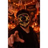 Patladı Gitti Cadılar Bayramı Sarı Neon Işıklı Korku Maskesi – Pilli Halloween Parti ve Kostüm Maskesi