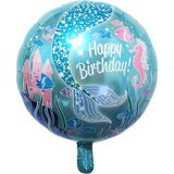 Patladı Gitti Deniz Kızı Temalı Renkli Folyo Balon 45*50 cm 1 Adet Parti & Kutlama Malzemeleri