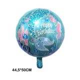 Patladı Gitti Deniz Kızı Yuvarlak Folyo Balon 18 inç Model 2