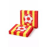 Patladı Gitti Futbol Temalı Sarı-Kırmızı Çizgili Kağıt Peçete 33x33 cm – 20’li Parti Peçetesi