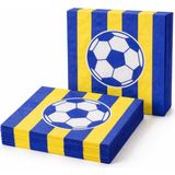Patladı Gitti Futbol Temalı Sarı-Lacivert Çizgili Kağıt Peçete 33X33 cm – 20’li Parti Peçetesi - Renkli - Peçete SL