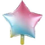 Patladı Gitti Gökkuşağı Yıldız Folyo Balon - Bebek Çocuk Parti Kutlama - Renkli