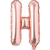 Patladı Gitti H Harflli Rose Gold Folyo Balon16 inc 36 cm