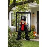 Patladı Gitti Halloween Cadılar Bayramı Işıklı Hareketli Kafesli Korsan İskelet Kapı Süsü