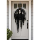 Patladı Gitti Halloween Cadılar Bayramı Işıklı Sesli Hareketli Kurukafa Kapı Süsü