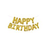 Patladı Gitti Happy Birthday Gold Renk Harf Folyo Balon Seti