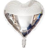 Patladı Gitti Kalp Folyo Balon 18 Inç - 45 cm Doğum Günü Konsept Balon - Gümüş